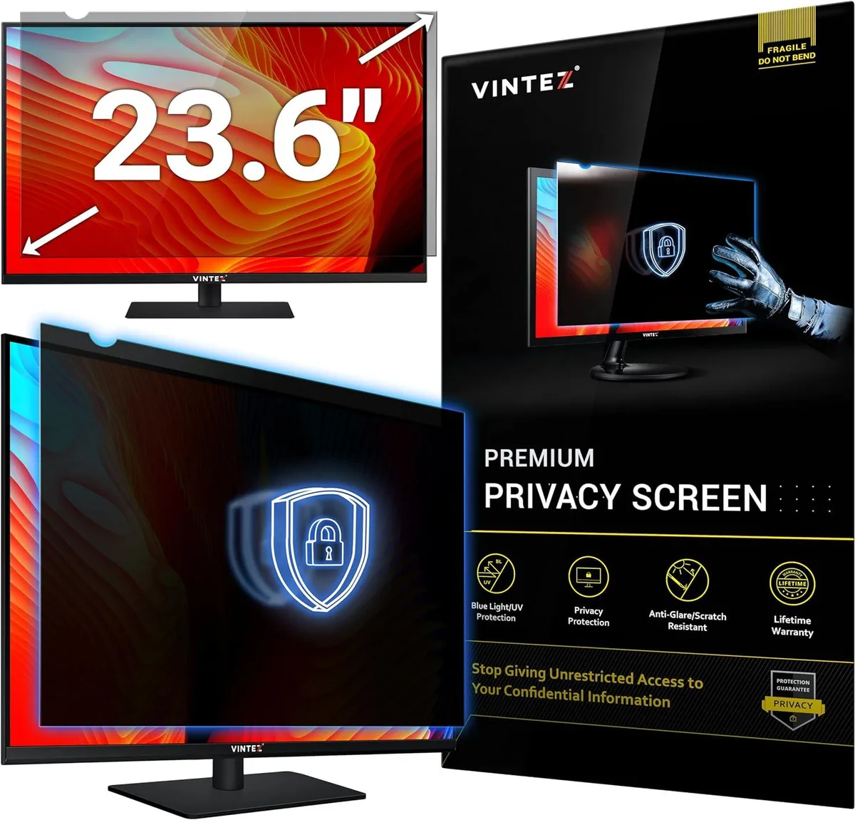 BFKK BFKK 23.6 Inch Privacy Screen Filter 16:9 Anti-Glare Anti-Scratch — product photo
