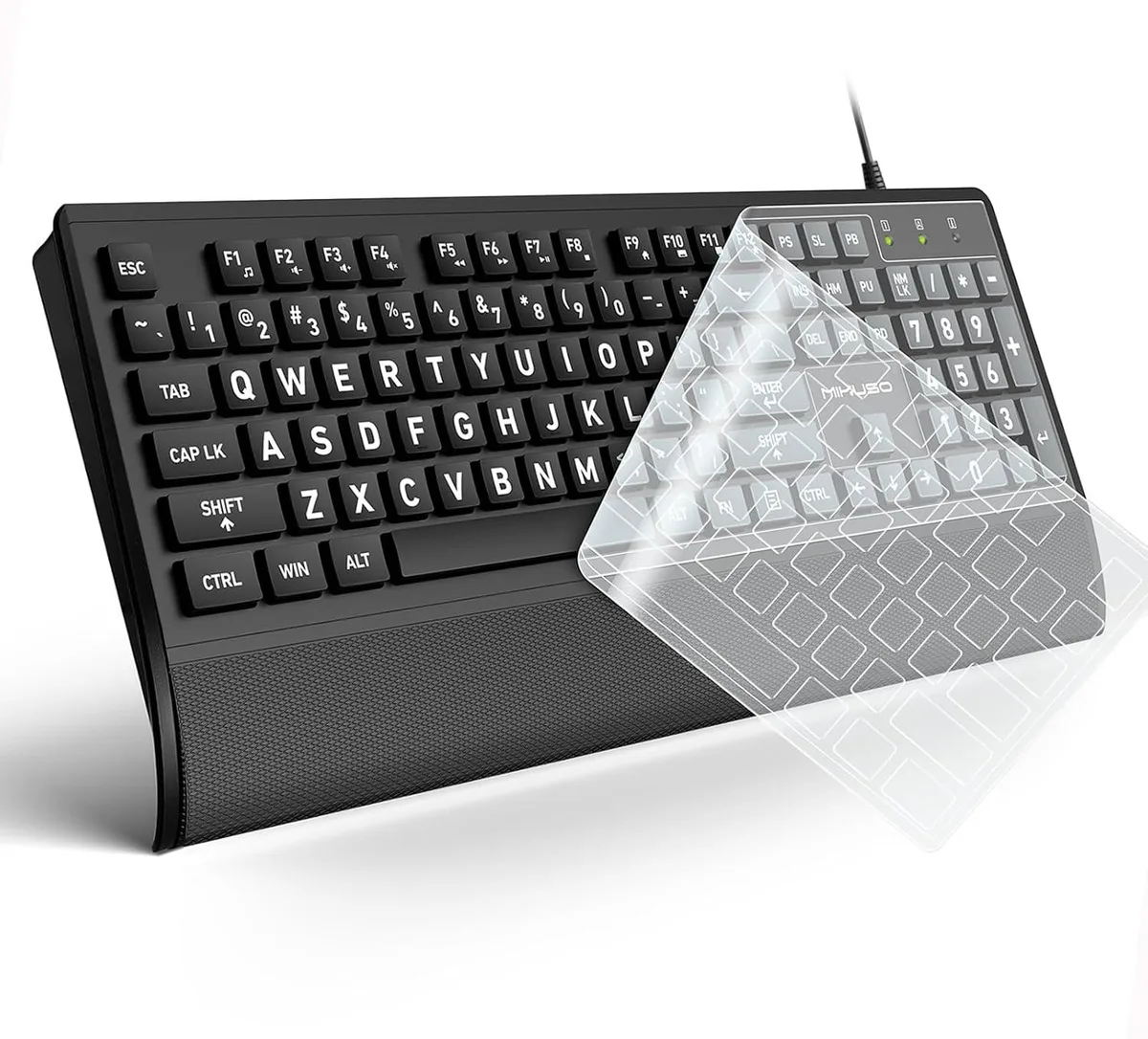 TUKO TUKO Large Print Gaming Keyboard 104 Key Laser Etched Keys — product photo