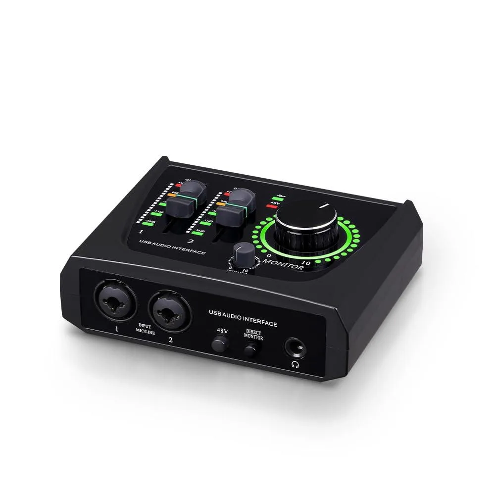  GE 22M USB Audio Interface 2×XLR 48V Phantom Power 13×12×5 cm 0.322 kg — product photo