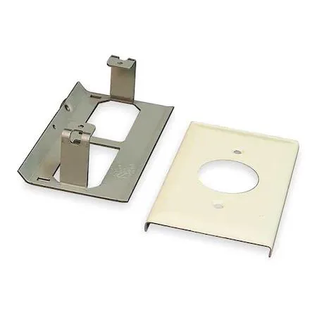 Ivory steel raceway cover for single receptacle, 3000 series