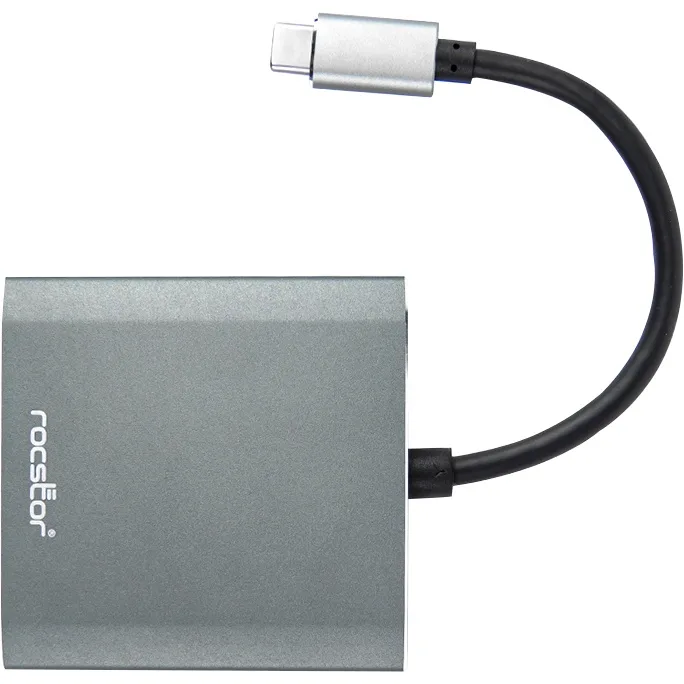 Rocstorage, Inc Rocstorage, Inc Y10A201-A1 USB-C to Dual DisplayPort 4K60Hz Adapter — product photo