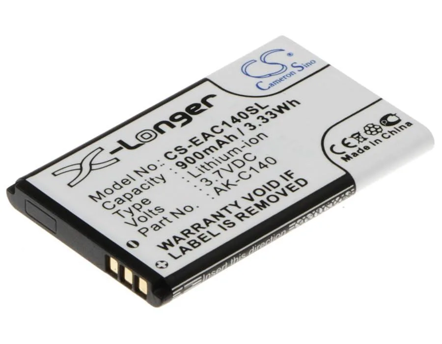 Rectangular lithium-ion phone battery with gold contacts, 2500mAh 3.80V