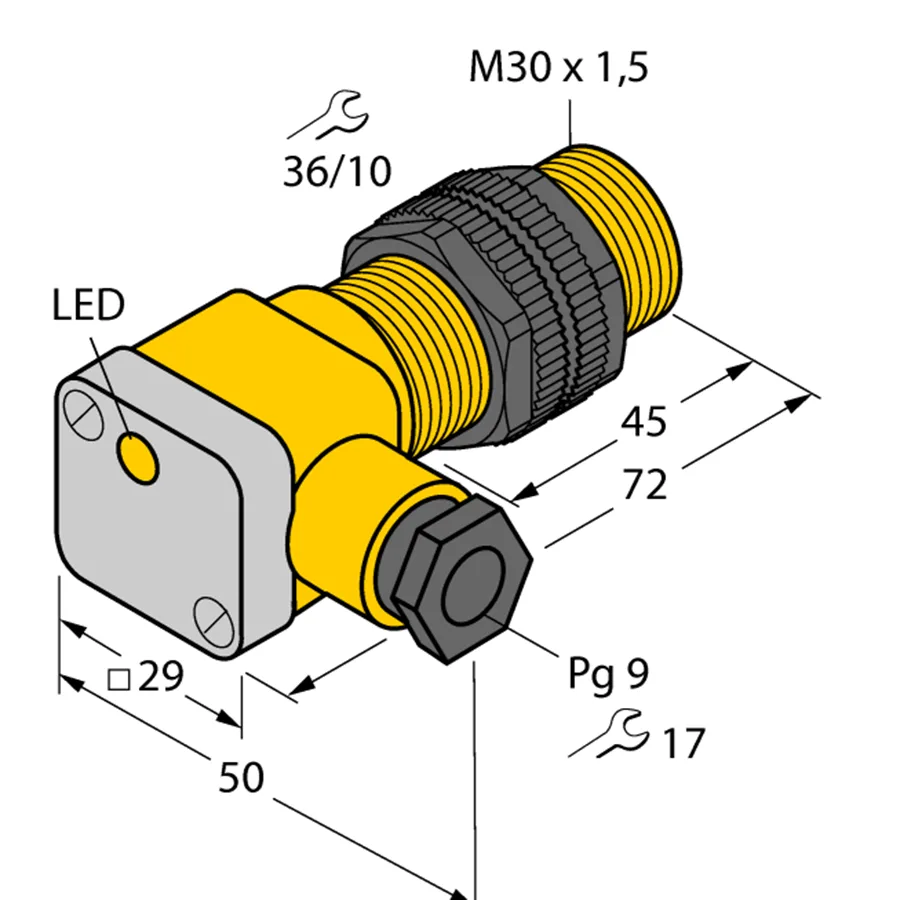 Turck Turck NI15-P30SK-Y1X 40411 Inductive Sensor M30 15mm — product photo