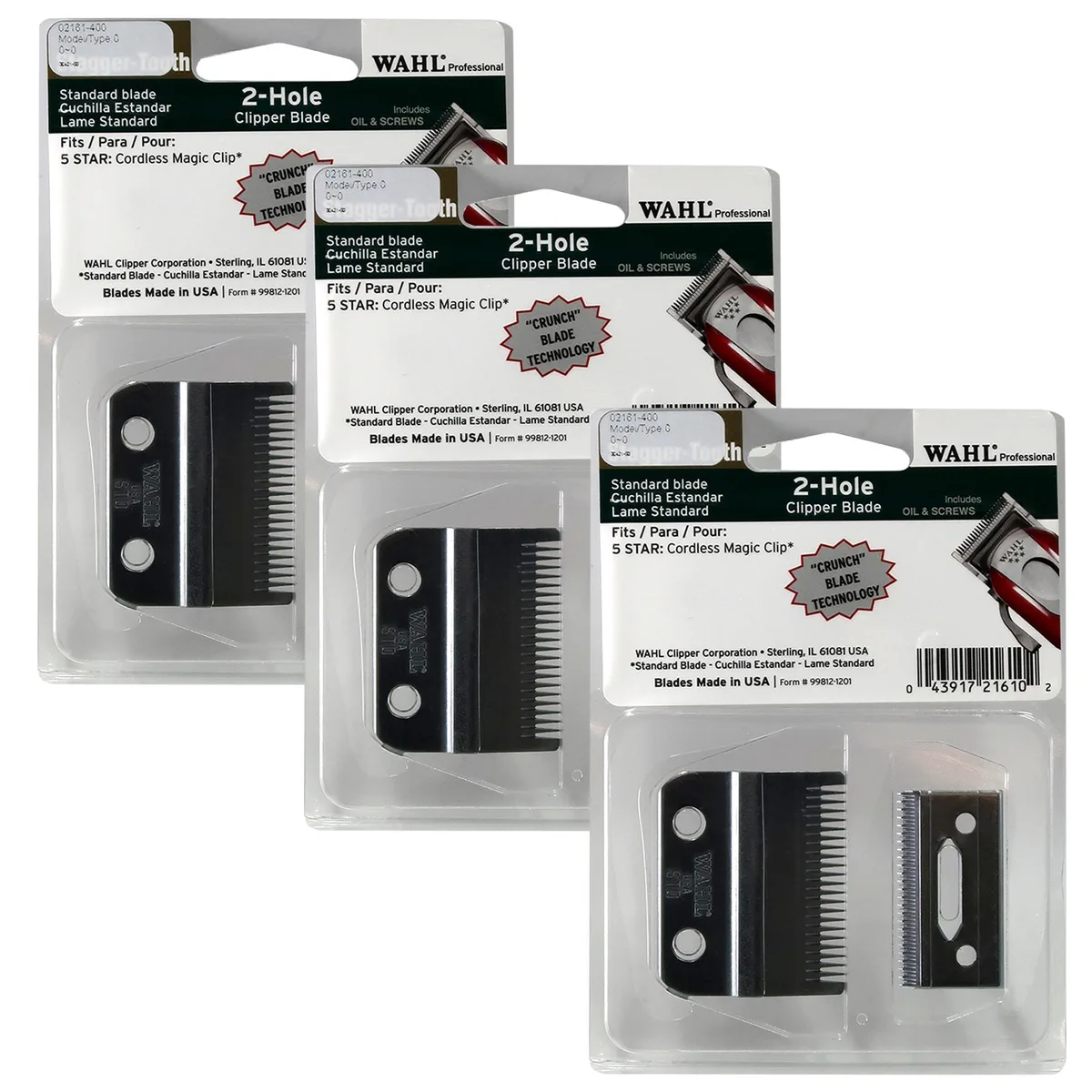 Wahl Wahl Stagger-Tooth Blending Clipper Blade 3-pack #2161 trimmers for men — product photo