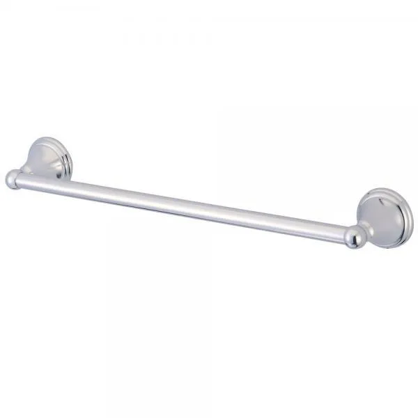 Straight chrome towel bar with two wall brackets