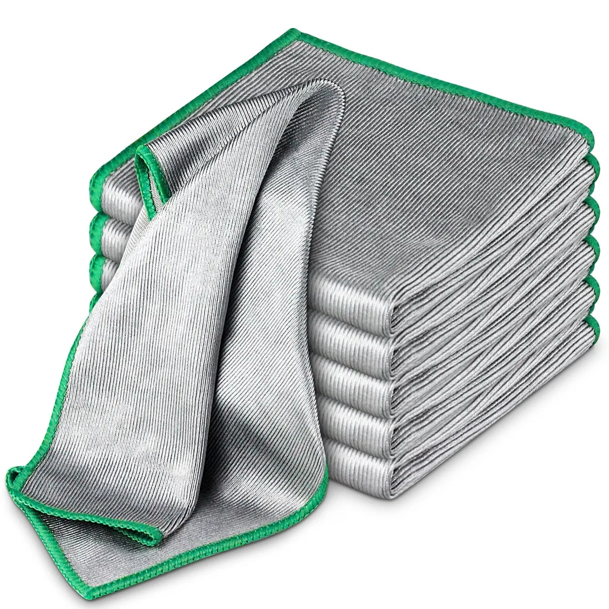  Airlab Glass Care Microfiber Cloths Silver-Green 12 x 12 Inch Pack of 6 — product photo