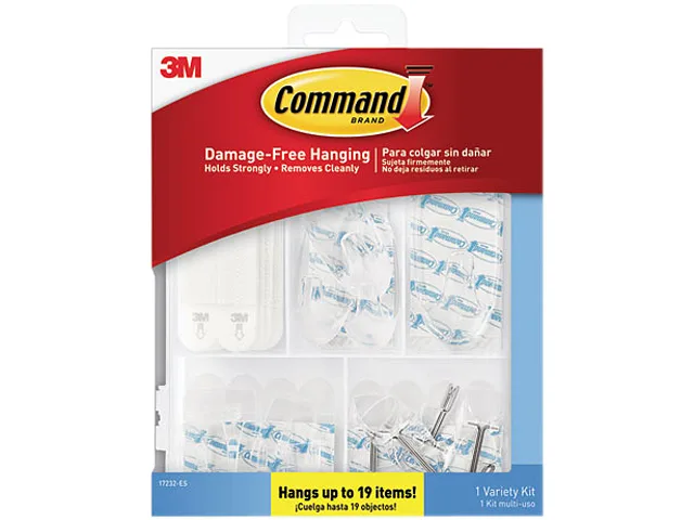 3M 3M 17232ES Hook &amp; Loop Kit 15 Hooks 16 Strips 22 Strips — product photo