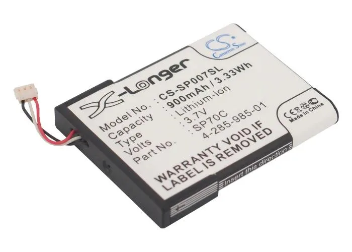 Rectangular replacement battery with green label and metal contacts