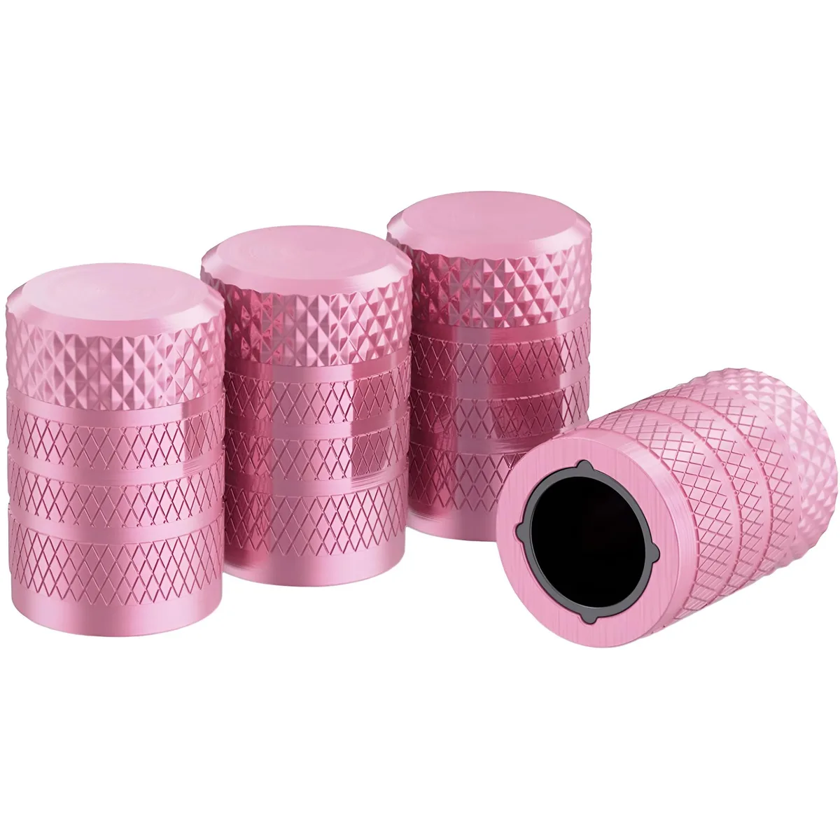 JacobsParts Inc. JacobsParts VALVECAP-A-PNK Pink Anodized Aluminum Valve Stem Caps 4pcs — product photo
