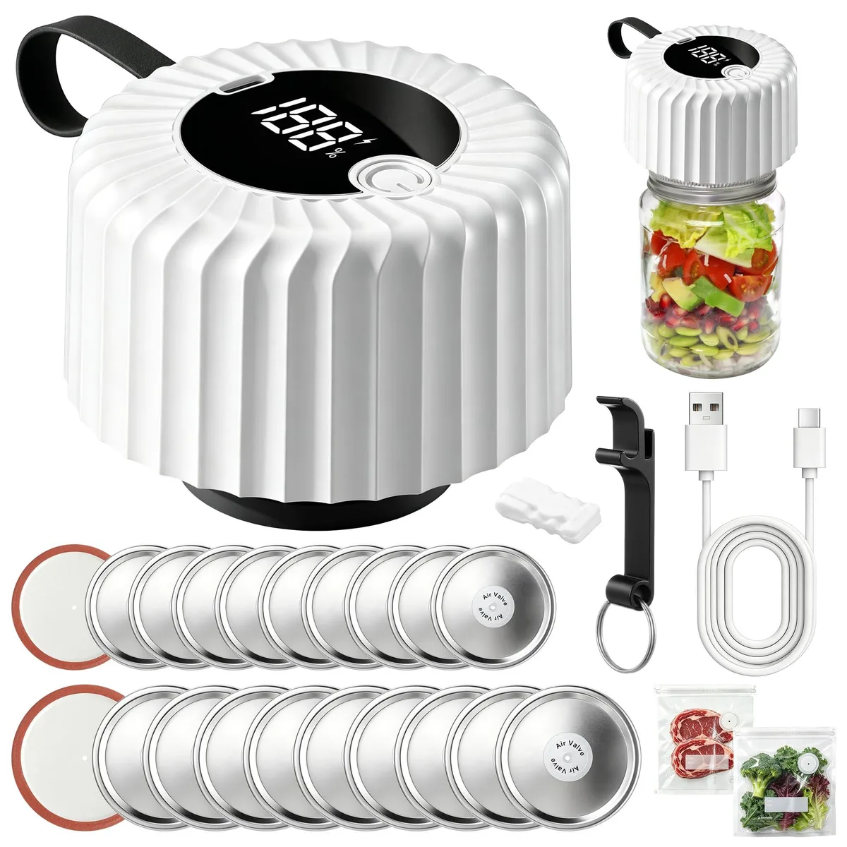  CapyBud Vacuum Sealer Kit 2026 White 60kPa 1800mAh — product photo