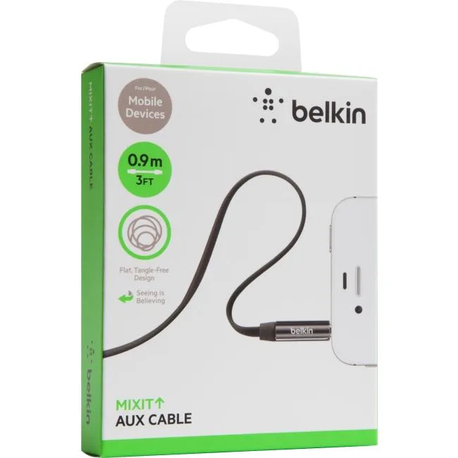 Belkin Belkin AV10127TT03-BLK 3.5 mm audio cable 3 ft — product photo