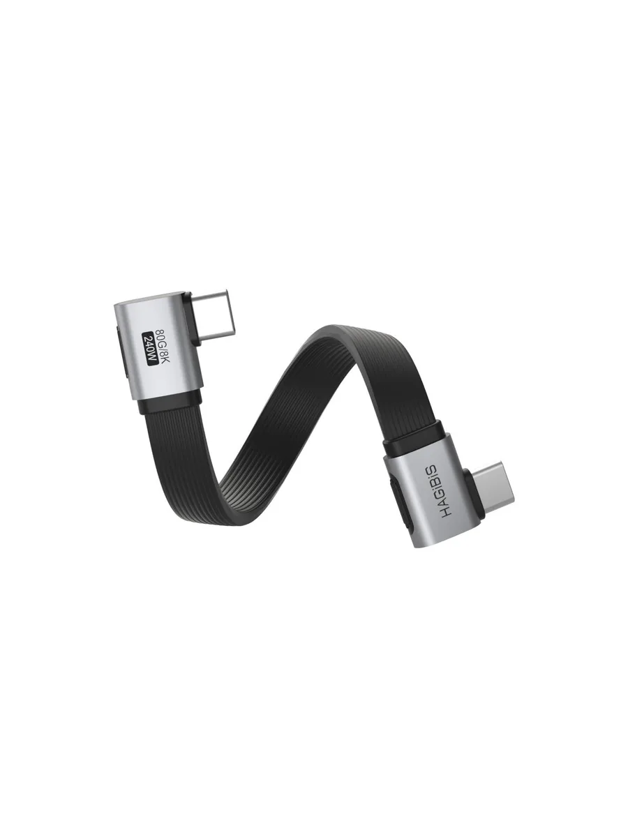  Hagibis UCD6L 0.33ft 90° USB4 Cable 80Gbps 240W Grey — product photo