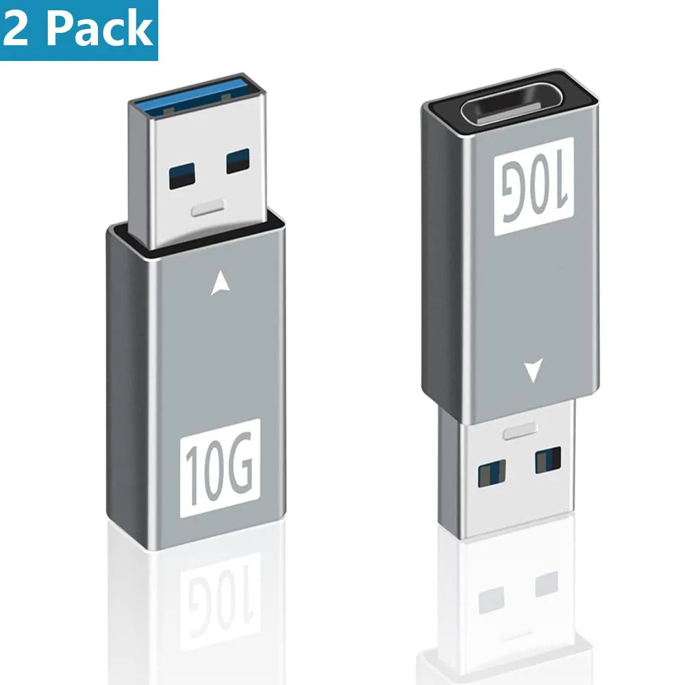 IHDAPP IHDAPP USB 3.0 to USB-C Adapter 10Gbps Gray 2Pack — product photo