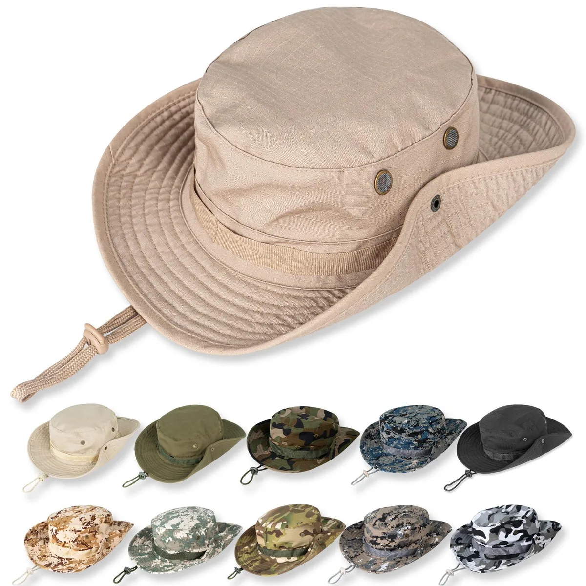  RUQIZHI UPF 50+ Bucket Hat Black Polyester — product photo