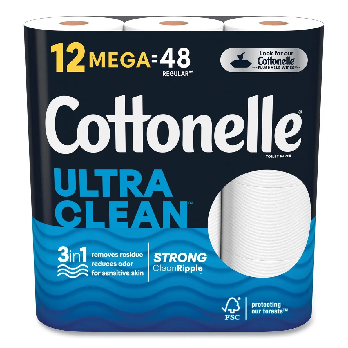 Cottonelle Cottonelle 54151 Ultra Clean Toilet Paper 48 Mega Rolls — product photo