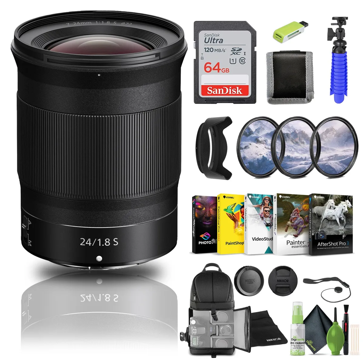 Nikon Inc Nikon NIKKOR Z 24mm f/1.8 S Lens (20080) Bundle — product photo