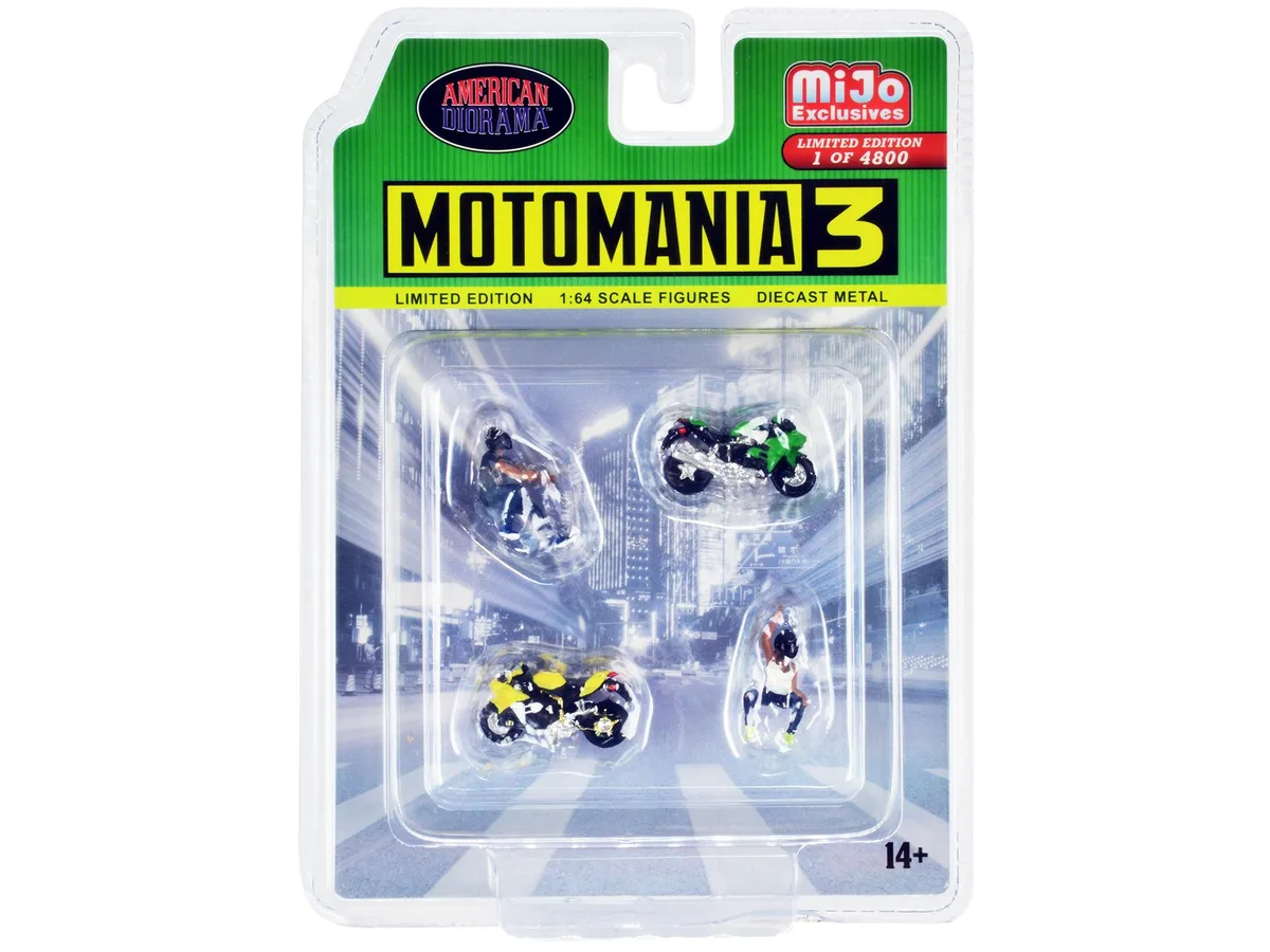 American Diorama American Diorama Motomania 3 4pc Diecast Set 1/64 Limited 4800 — product photo