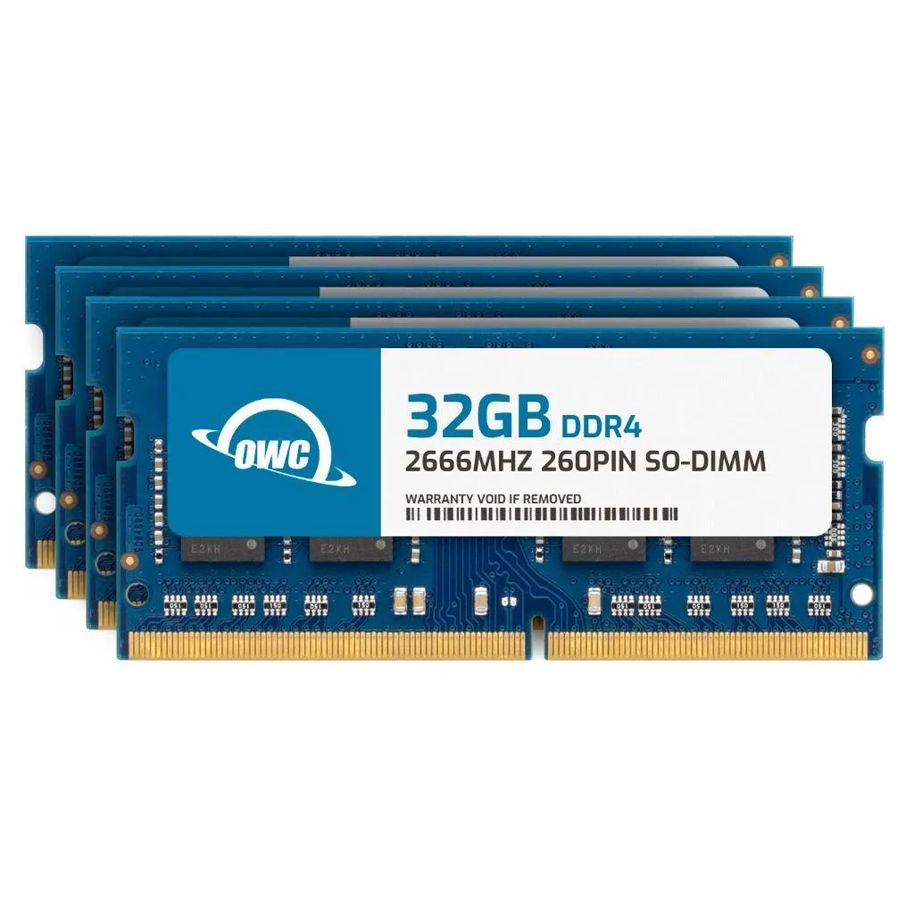 OWC OWC 128GB (4×32GB) DDR4 2666MHz CL19 2RX8 Non-ECC SODIMM 1.2V 260-pin laptop RAM — product photo