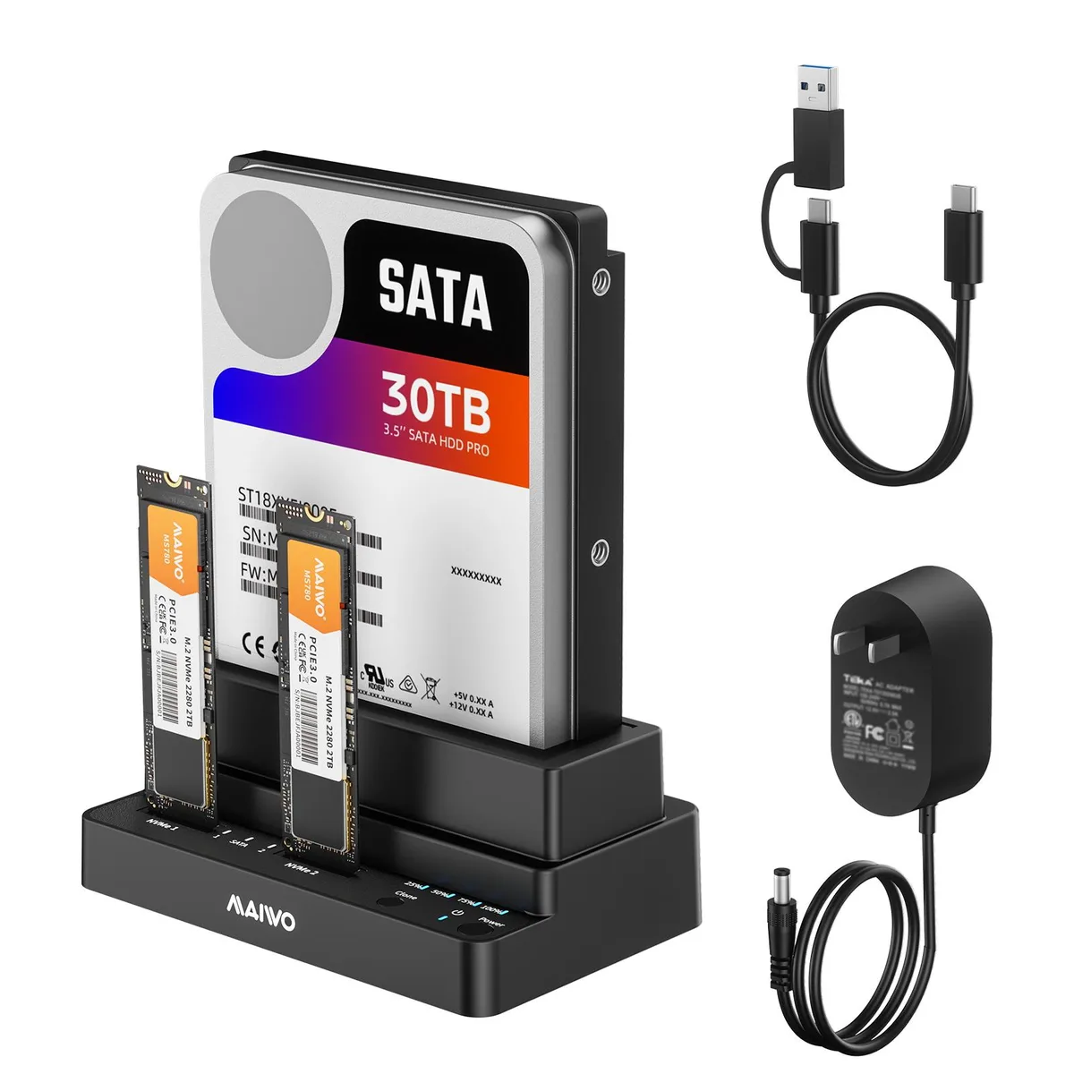 MAIWO MAIWO K310CL 3-Bay NVMe SATA USB 3.2 10Gbps Docking Station — product photo