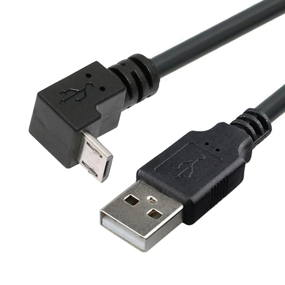 WRIARICH WRIARICH Down Angled 90° Micro USB 2.0 to USB-A Cable 25cm — product photo