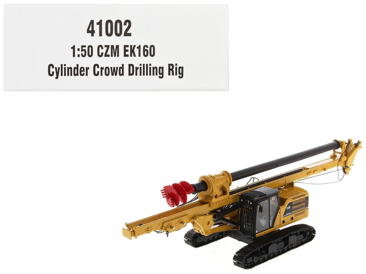 DieCast Masters DieCast Masters CZM EK160 Cylinder Crowd Drilling Rig Yellow High Line Series 1/50 Diecast Model — product photo