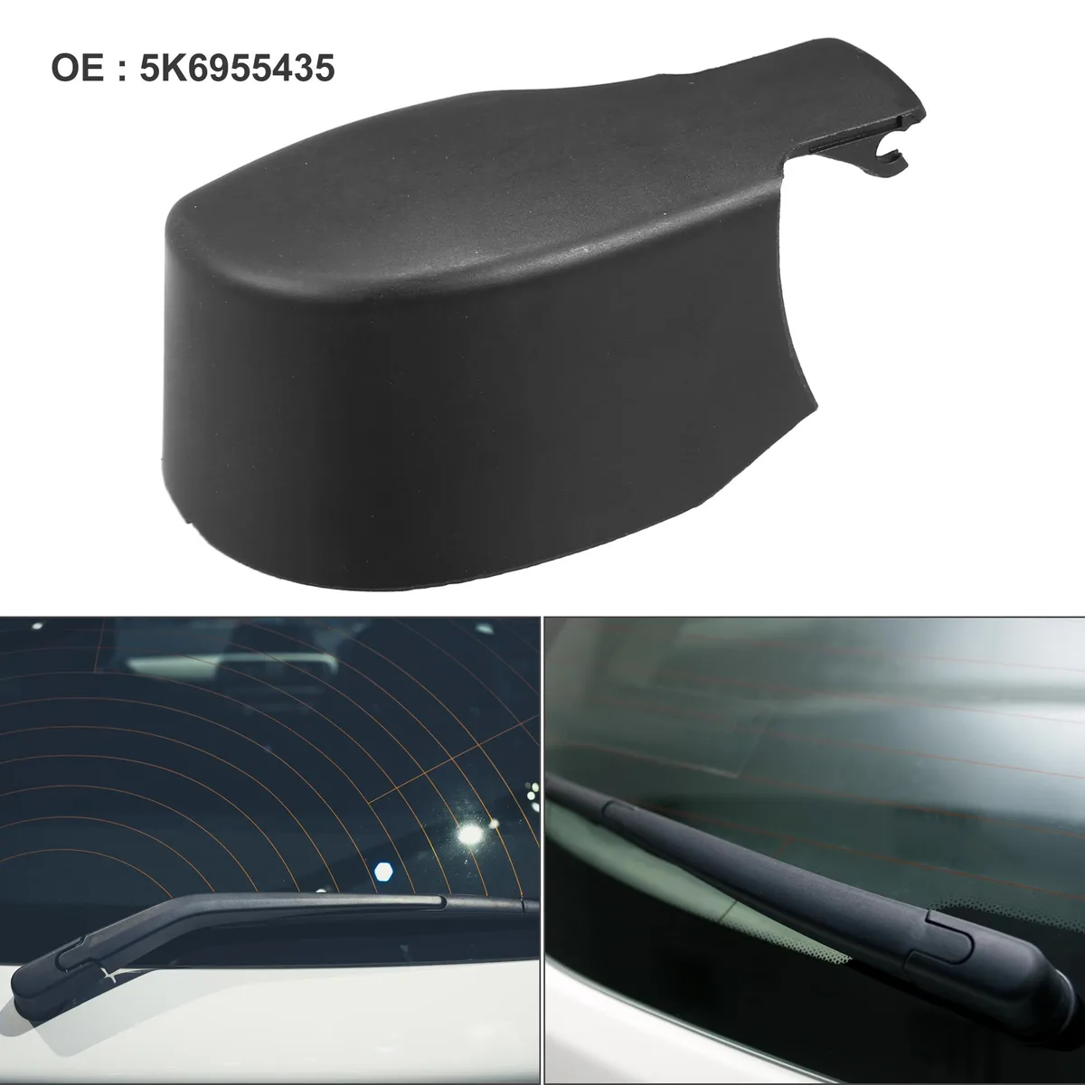 Unique-Bargains Unique-Bargains Rear Wiper Arm Nut Cover Cap Black — product photo