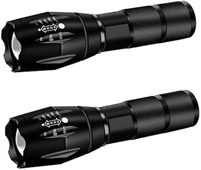 TAURKENAM TAURKENAM 3000 Lumen 5-Mode Zoomable Tactical Flashlight 2 Pack — product photo