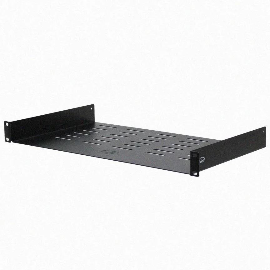 NavePoint NavePoint Universal Rack Tray Vented Shelf 1U Black 10.5" 270mm No Lip — product photo