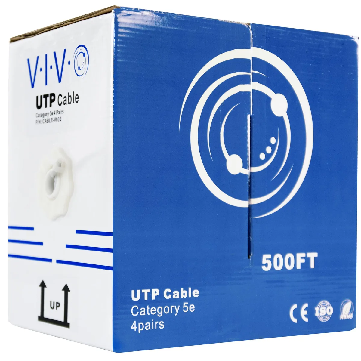 VIVO VIVO Cat5e UTP CCA 24 AWG 500 ft Grey network ethernet cable — product photo