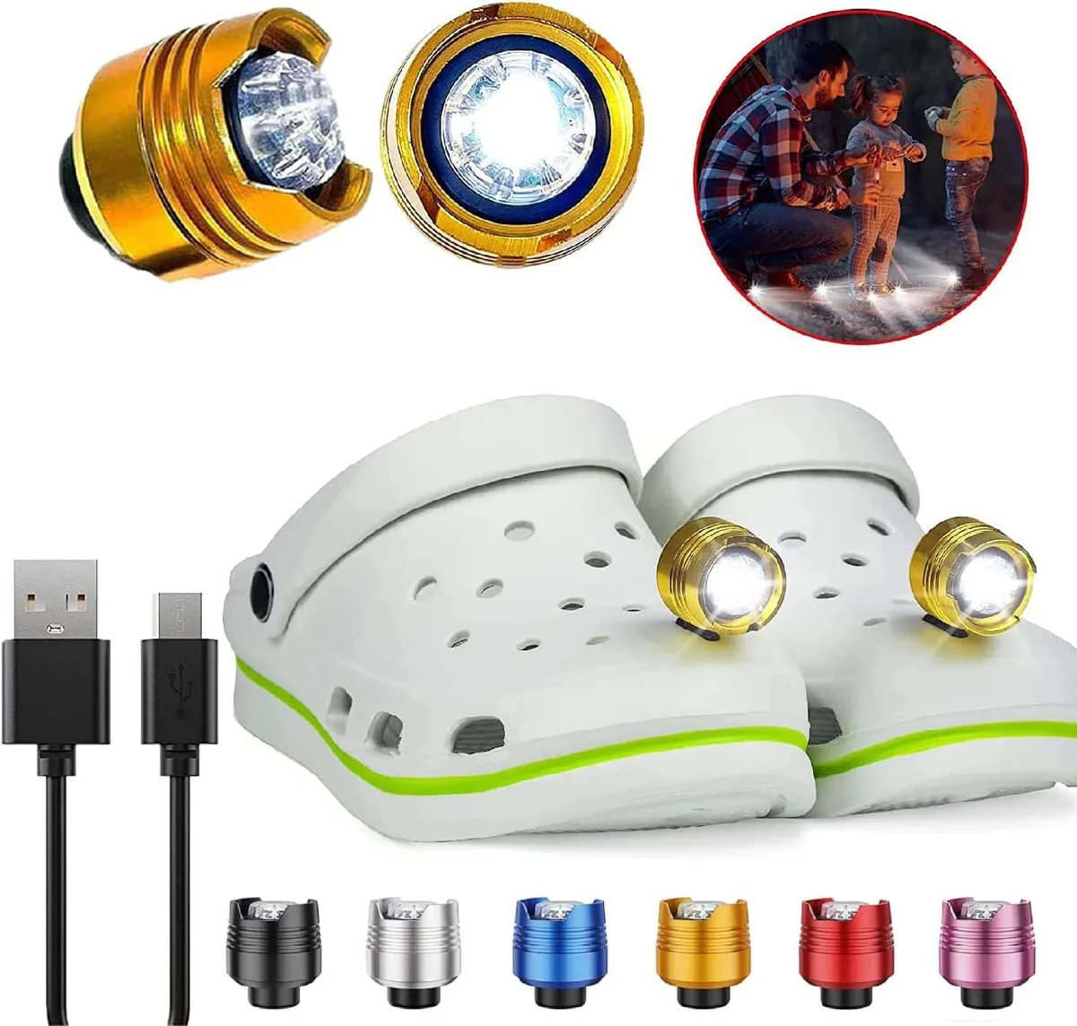 vibebli vibebli Rechargeable Croc Headlights 2pcs Gold — product photo