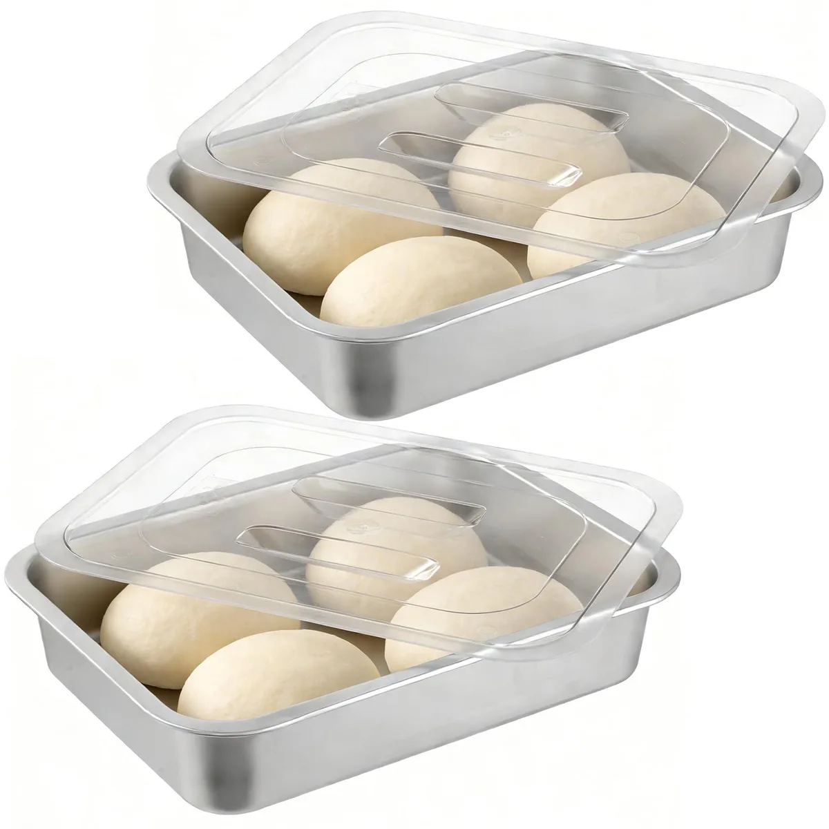  Mind Reader MTFJH001 storage 2 pcs 14.1 x 10.6 in stainless steel proofing box with lid — product photo