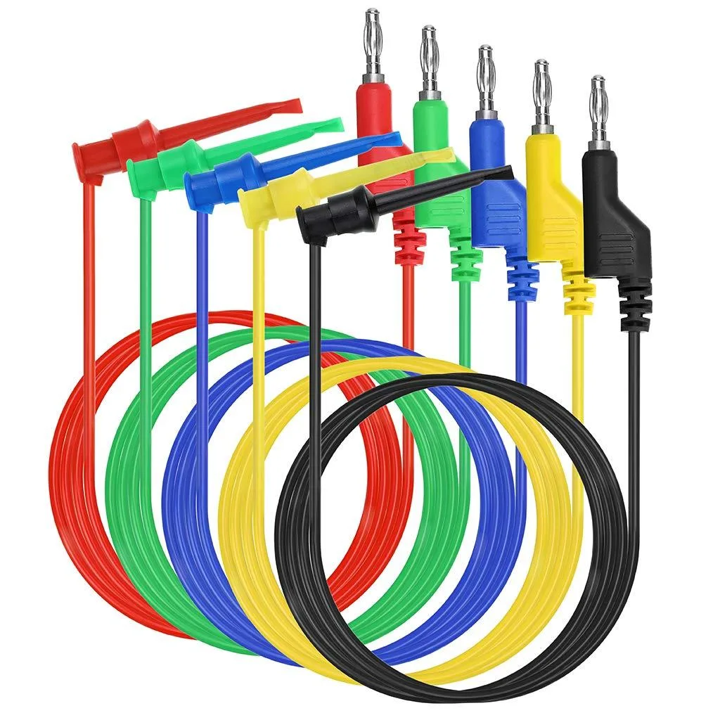 KEHIPI KEHIPI 39 Inch 5 Pcs Stackable Banana Plug Test Hook Leads 500V/5A electrical system tool — product photo