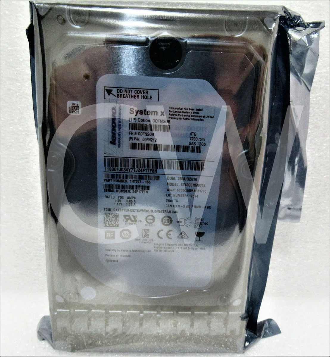 Lenovo Lenovo ST4000NM0034 4TB 7200RPM SAS 3.5" HDD accessory — product photo