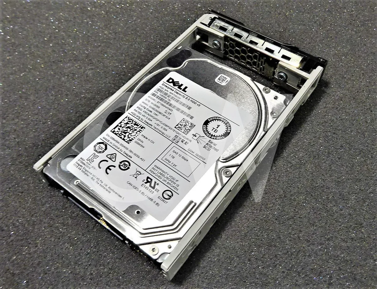 DELL DELL ST1000NX0453 1TB 7200RPM 12Gbps 2.5" SAS internal hard drive with tray — product photo