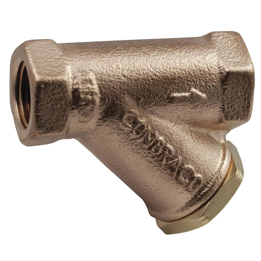 Bronze Y strainer with stainless steel screen, FNPT connections