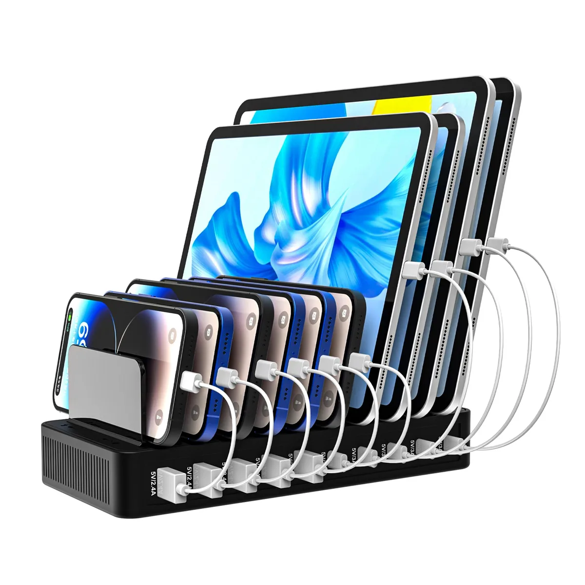  Belkin ZETX100W-U 10-Port Docking Station 5 USB-A 5 USB-C Black — product photo
