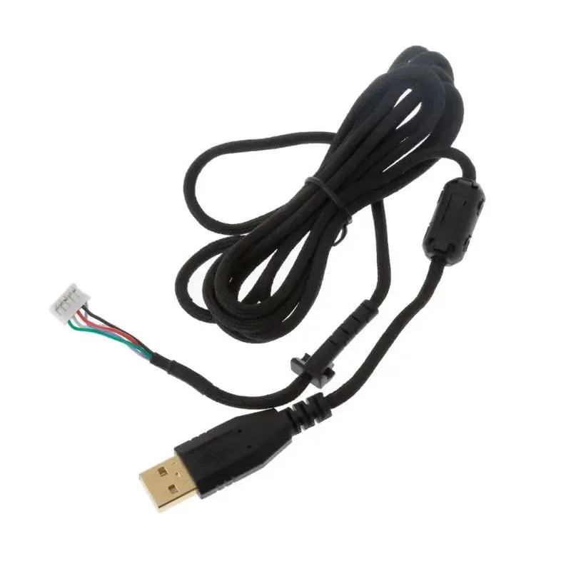 Black nylon braided replacement cable with gold plug for G502 mouse