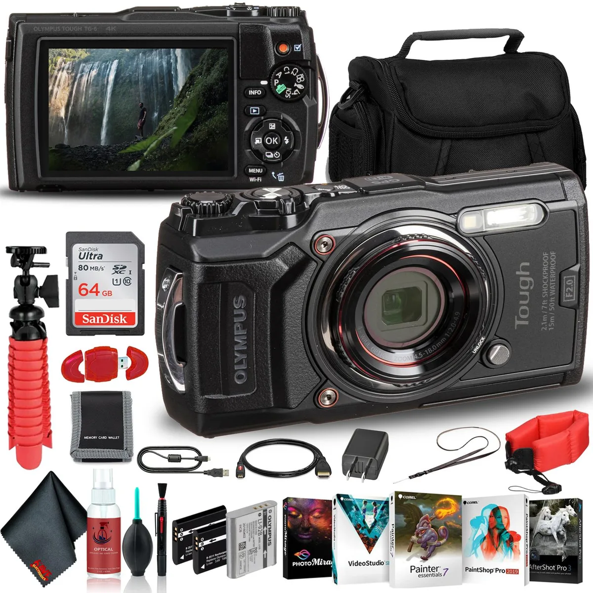 Olympus America Inc. Olympus America Inc. Tough TG-6 Black Adventure Bundle 64GB 2 Batteries — product photo