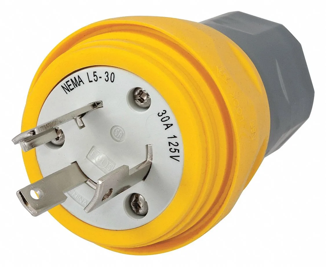 Hubbell Incorporated Hubbell HBL28W47 Watertight Locking Plug L5-30P 30A 125V line protection — product photo