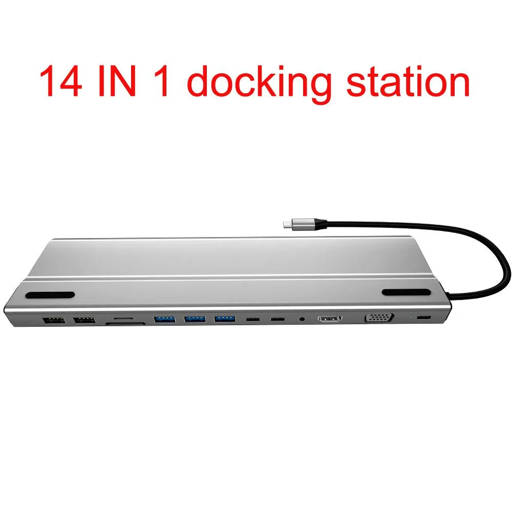 ESTONE ESTONE DS14IN1 14-in-1 USB-C Docking Station Silver — product photo