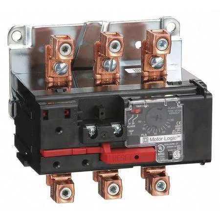 Square D NEMA overload relay, compact grey enclosure, front dial and reset button