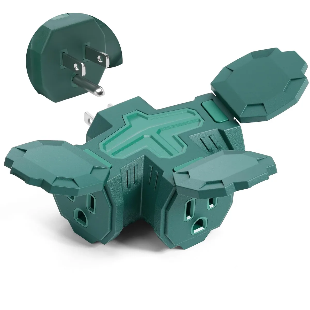  Lamroyce Liteshun-3WayPlug 3 Way Power Splitter Cord Green 15A — product photo