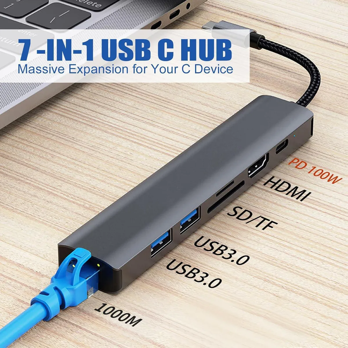 WRIARICH WRIARICH BYL-2303 7-in-1 USB display adapter — product photo