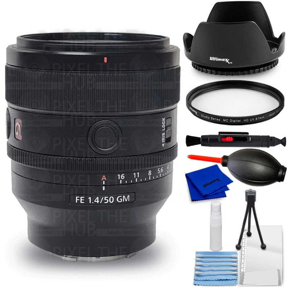 Sony Sony FE 50mm f/1.4 GM SEL50F14GM with 7-piece accessory kit — product photo