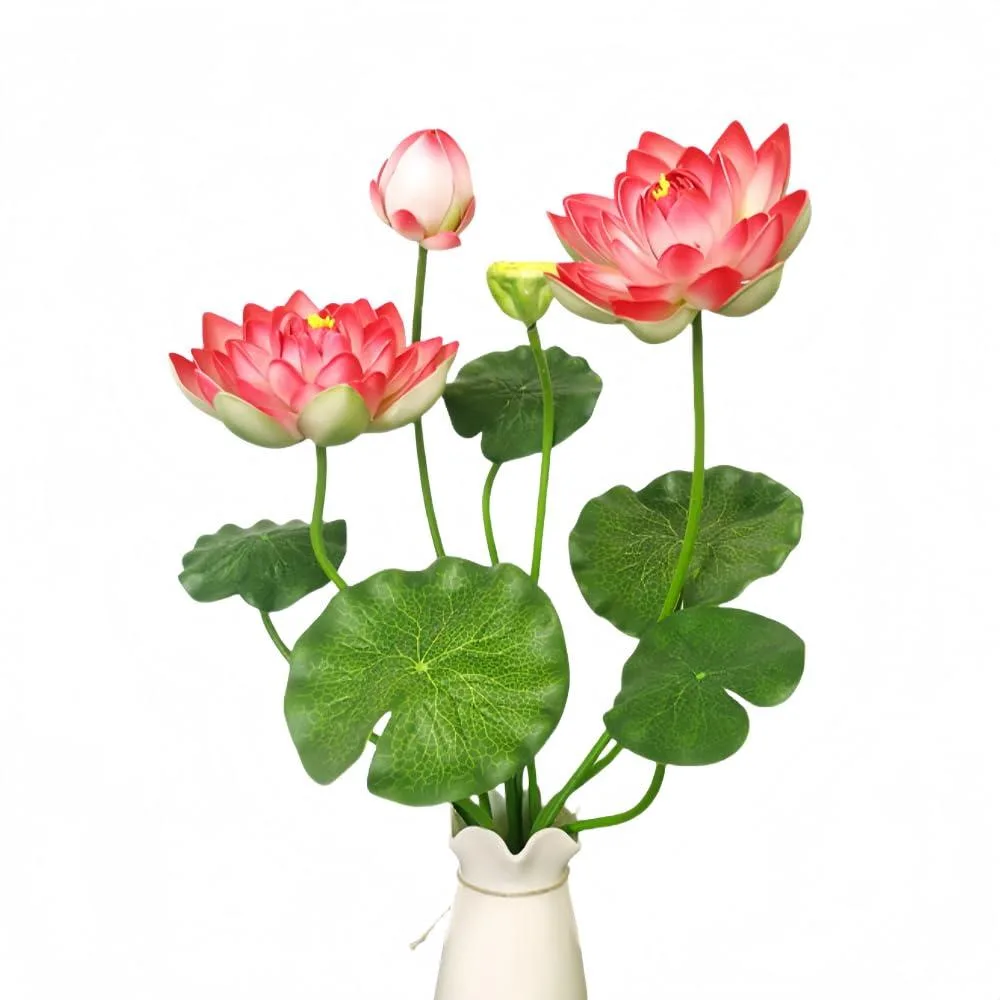  XIZHI 24" Artificial Lotus Floral Arrangement Red — product photo