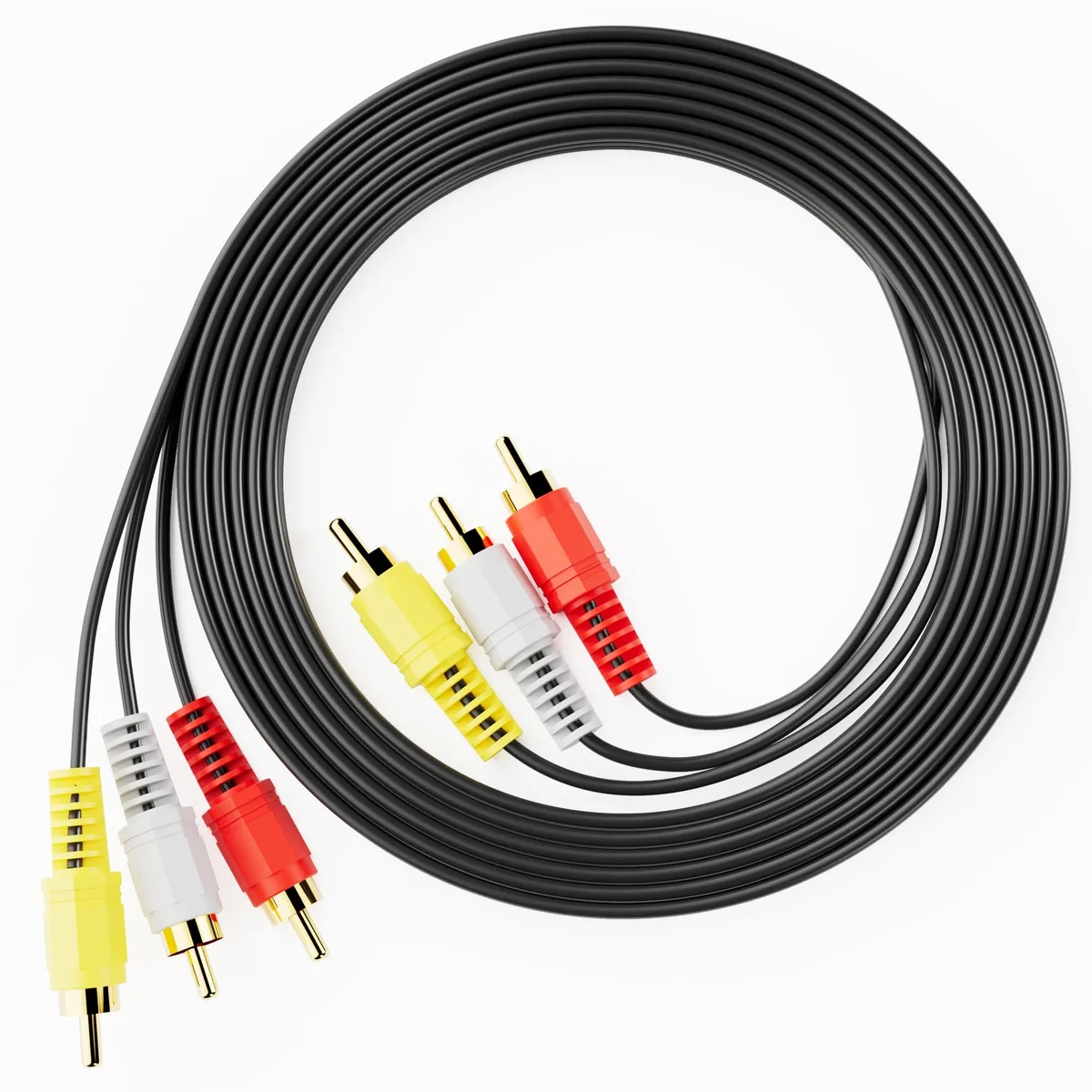 Vszerda Vszerda 3RCA Male to Male Audio Adapter 24K Gold (5ft 2pcs) — product photo