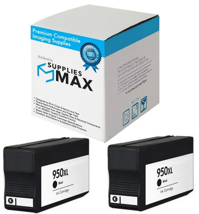 SuppliesMax SuppliesMax CR317BN Black Inkjet Cartridge 2-Pack 2300 Pages — product photo