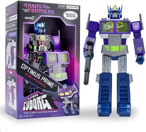 Super7 Super7 Transformers Super Cyborg Optimus Prime Shattered Glass Purple 11 inch action figure — product photo