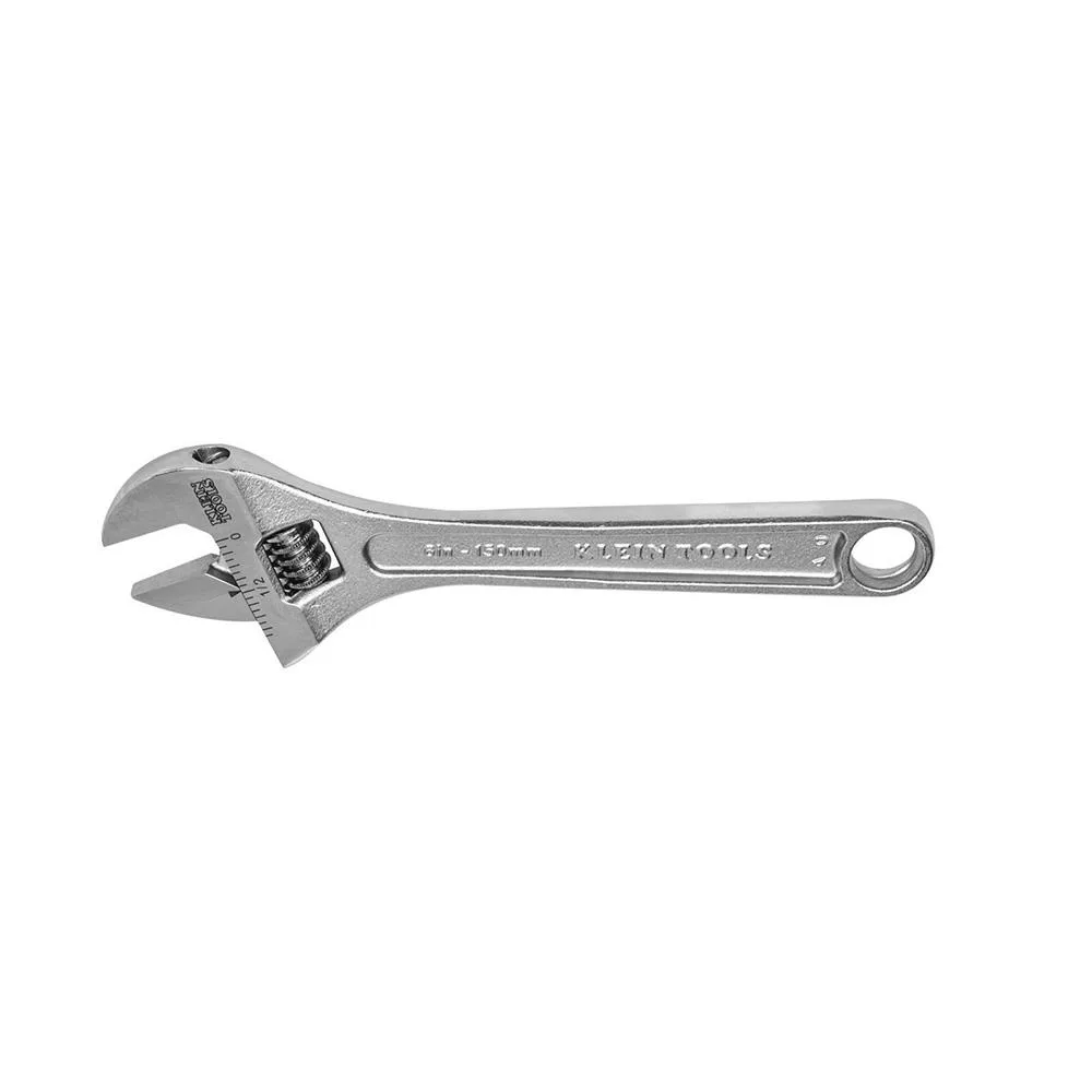 Klein Tools 507-6 chrome adjustable wrench with contoured grip