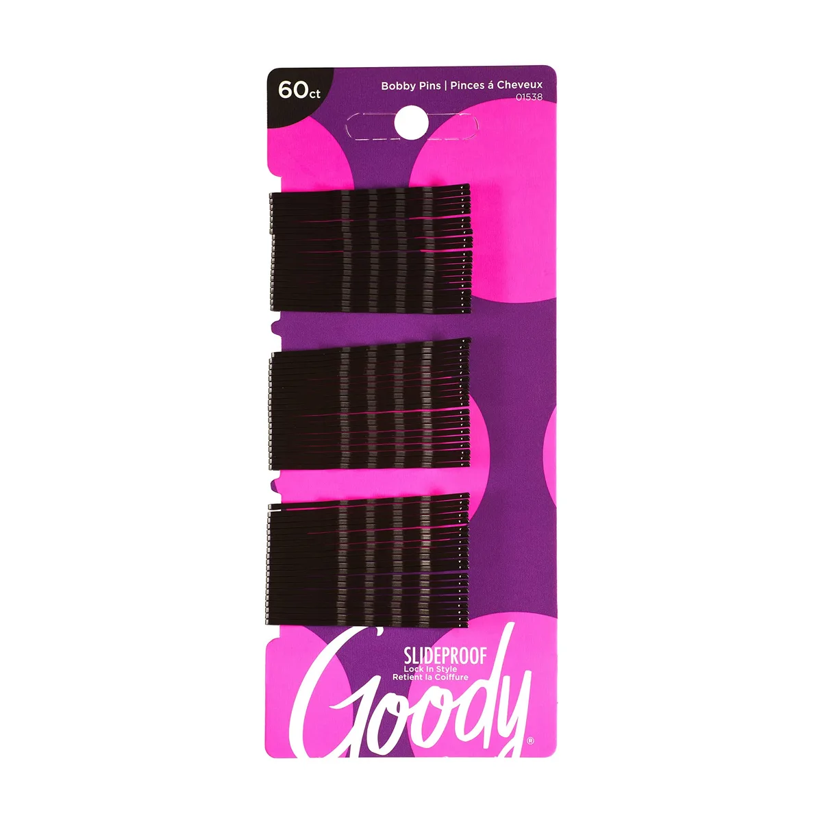  GOODY 1538 Bobby Pins, Black, 2 Inches, 60 Count — product photo